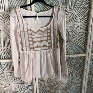 Free People Long Sleeve Flowy Top